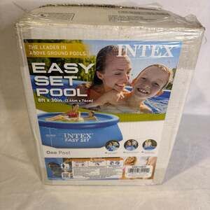 Intex 8ft x 30in Easy Set Inflatable Above Ground Family Swimming Pool